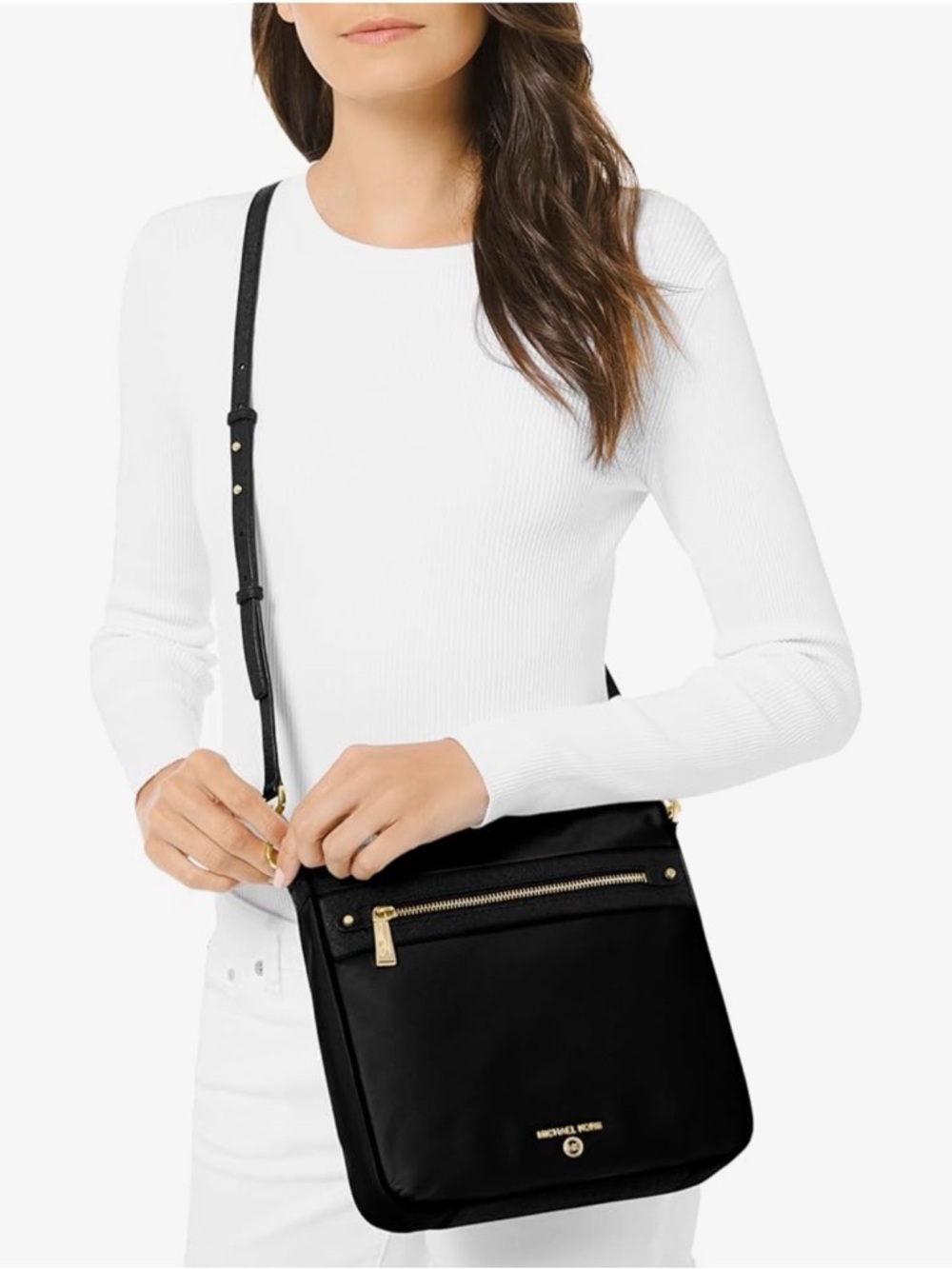 Michael Kors Jet Set Large Nylon Gabardine Messenger Bag - Picture 2 of 7